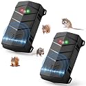 Rodent Repellent for Car Engines – 2 Pack Dual Ultrasonic & LED Mouse Deterrent with Vibration Sensor, Battery Powered, Protects Engine Wires from Mice & Squirrels, Suitable for Cars, Trucks, RVs