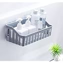 Plastic Rectangular Multipurpose Wall Shelves Shelf Self-Adhesive Sticker Hooks Wall Holder Bathroom Storage Rack Box Strong Shower Rack Shelf (Multi Color) (Pack of 1)
