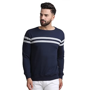 RodZen Mens Fleece High Neck Solid Sweatshirts