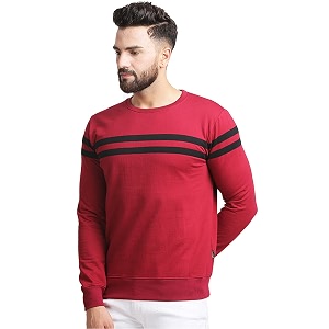 RodZen Mens Fleece High Neck Solid Sweatshirts