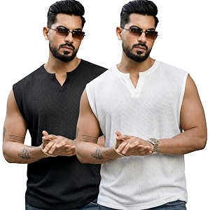 RodZen Mens Polycotton Sleeveless Vest Tank Top