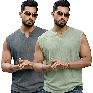 RodZen Mens Polycotton Sleeveless Vest Tank Top