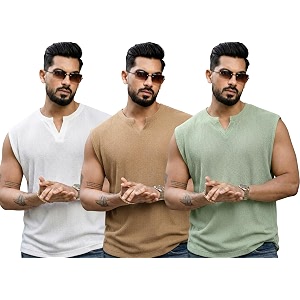 RodZen Mens Polycotton Sleeveless Vest Tank Top