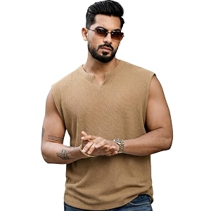 RodZen Mens Polycotton Sleeveless Vest Tank Top