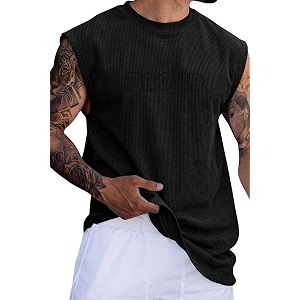 RodZen Mens Polyester Tank Tops Sleeveless Round