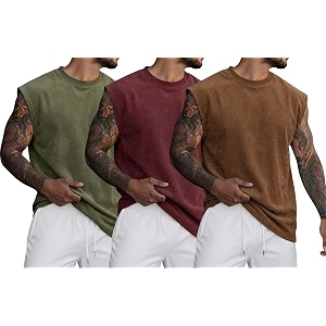 RodZen Mens Polyester Tank Tops Sleeveless Round