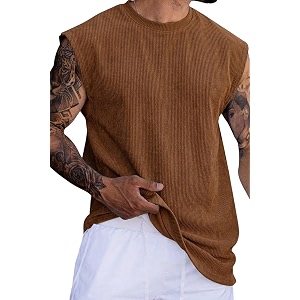RodZen Mens Polyester Tank Tops Sleeveless Round