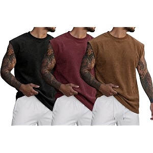 RodZen Mens Polyester Tank Tops Sleeveless Round