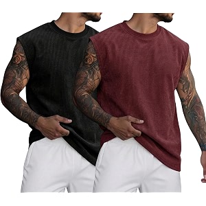 RodZen Mens Polyester Tank Tops Sleeveless Round