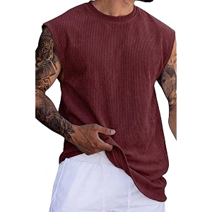 RodZen Mens Polyester Tank Tops Sleeveless Round