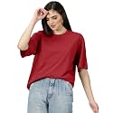 RodZen Women39s Cotton Blend Basic Oversized T-Shirt