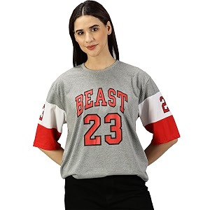 RodZen Womens Cotton Loose Fit Oversized Printed