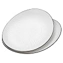 Roeveca 15" Large Serving Platter - Oval Large Serving Tray, Ceramic Serving Dish, White Platters for Serving Food, Appetizers, Entertaining, Party, Set of 2