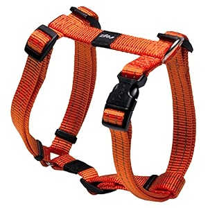 rogz utility medium 58-inch reflective snake adjustable dog h-harness