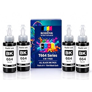 ROHINK T664 Black Compatible Refill Ink 70ml