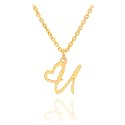Initial Heart Pendant Name Necklace,My Love Initial Heart Name Necklace, Cursive Initial Necklace, Dainty Girl Gift, Birthday Gift
