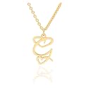 Initial Heart Pendant Name Necklace,My Love Initial Heart Name Necklace, Cursive Initial Necklace, Dainty Girl Gift, Birthday Gift