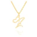 Initial Heart Pendant Name Necklace,My Love Initial Heart Name Necklace, Cursive Initial Necklace, Dainty Girl Gift, Birthday Gift