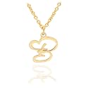 Initial Heart Pendant Name Necklace,My Love Initial Heart Name Necklace, Cursive Initial Necklace, Dainty Girl Gift, Birthday Gift