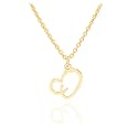 Initial Heart Pendant Name Necklace,My Love Initial Heart Name Necklace, Cursive Initial Necklace, Dainty Girl Gift, Birthday Gift