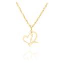Initial Heart Pendant Name Necklace,My Love Initial Heart Name Necklace, Cursive Initial Necklace, Dainty Girl Gift, Birthday Gift