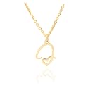 Initial Heart Pendant Name Necklace,My Love Initial Heart Name Necklace, Cursive Initial Necklace, Dainty Girl Gift, Birthday Gift