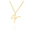 Initial Heart Pendant Name Necklace,My Love Initial Heart Name Necklace, Cursive Initial Necklace, Dainty Girl Gift, Birthday Gift