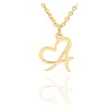 Initial Heart Pendant Name Necklace,My Love Initial Heart Name Necklace, Cursive Initial Necklace, Dainty Girl Gift, Birthday Gift