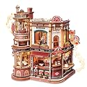 ROKR Moving Dream Coffee Factory DIY Miniature House Kit