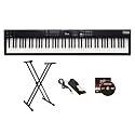 Roland RD-08 88-Key Stage Piano - Black Bundle with Adjustable Stand, Sustain Pedal, Online Piano Lessons, and Austin Bazaar Instructional DVD