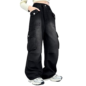 Rolanko Girls Cargo Pants Baggy Y2K Cargo