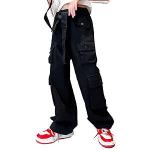 Rolanko Girls Cargo Pants Baggy Y2K Cargo