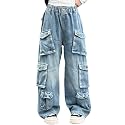 Rolanko Girls Cargo Pants Baggy Y2K Cargo
