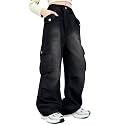 Rolanko Girls Cargo Pants Baggy Y2K Cargo