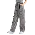 Rolanko Girls Cargo Pants Baggy Y2K Cargo