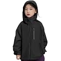 Rolanko Girls Rain Jacket Lightweight Waterproof Hooded Kids Raincoat 6-16