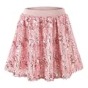Rolanko Girls Sequin Skirt with Shorts, Sparkly Skort Elastic Waist 5-12Y