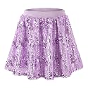Rolanko Girls Sequin Skirt with Shorts, Sparkly Skort Elastic Waist 5-12Y