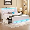 Rolanstar Queen Bed Frame with LED Lights