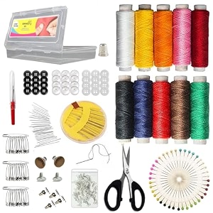 roldanbazaar 250 pcs sui dhaga accessories set  hand sewing kit with 250 accessories threads scissors pins needles thread box  travel kit