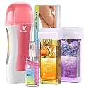 Roll on Wax Kit for Hair Removal at Home with Lavender and Honey Cartridges, 50 Wax Strips, Soft Wax Heater for Larger Areas of the Body for Women and Men