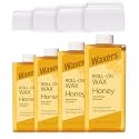 Roll on Wax Refill for Hair removal Honey at Home Sugar Roller Waxing Cartridges for Sensitive Skin Depilatory Soft Wax for Legs Arms &amp; Body 5.3oz 150g 4 Pack