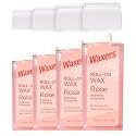 Roll on Wax Refill for Hair removal Rose at Home Roller Waxing Cartridges for Sensitive Skin Depilatory Soft Wax for Legs Arms & Body 5.3oz 150g 4 Pack