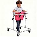 Rollator Walker for Children with Cerebral Palsy Rehabilitation, Adjustable Height Hemi Walkers, Kids Disabled 4wheels Walker Gait Trainer Standing Frame, Suitable for Height 31"- 47" (Pink)