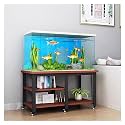 Rolling Aquarium Stand for 20-30 Gallon Fish Tanks, Metal &amp; Wood Rack with Storage, 77cm Tall Terrarium Holder on Wheels (Color: #2, Size: 70x30x70cm)