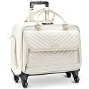 Arcoyard Rolling Briefcase for Women with 4 Spinner Wheels and Telescopic Extendable Handle, Laptop Bag with Wheels, Roller Computer Bag for Work Travel Carry On Luggage, TSA Friendly Design, Beige
