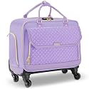 Arcoyard Rolling Teacher Bag, Briefcase for Women with 4 Spinner Wheels, Roller Laptop Bag for Work with Leather Handle, Womens Travel Carry On, TSA Friendly Design, Purple