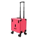 Rolling Makeup Train Case, Multi Layered Makeup Case with Wheels Barber Case, for Hair Stylist Makeup Nail Tech Salon(Pink)