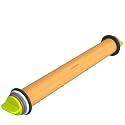 Rolling Pin with 4 Thickness Rings,Wooden Dough Roller For Baking