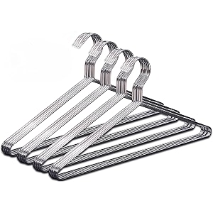 rollyware heavy duty metal shirt coat hangers stainless steel clothes hanger with polished chrome 17 inch silver metal wire hanger 30